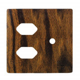 Placa p/ 2 Tomadas + Furos 4x4 - Novara Ebano